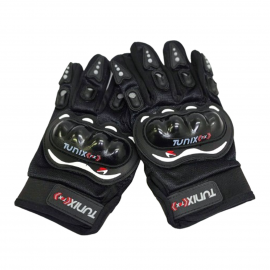Guantes Negros Completos con Protecciones y Touch para Motociclista