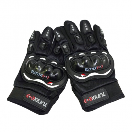 Guantes Negros Completos con Protecciones y Touch para Motociclista