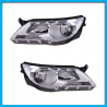 Juego de 2 Faros Principales para Tiguan DEPO con Fondo Cromado