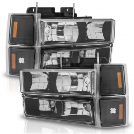 Juego de Faros Principal Negros AutoMagic para Silverado, Suburban