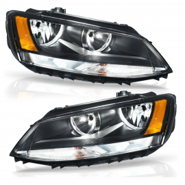 Juego de Faros Principales Black Edition Auto Magic para Jetta A6 Bicentenario