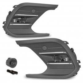 Juego de Faros de Niebla con Arnés, Euroswitch y Focos LED Auto Magic para Polo VI