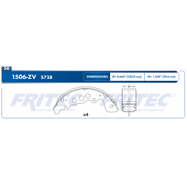 Juego de Balatas de Tambor Trasero Fritec para Tracker, Grand Vitara