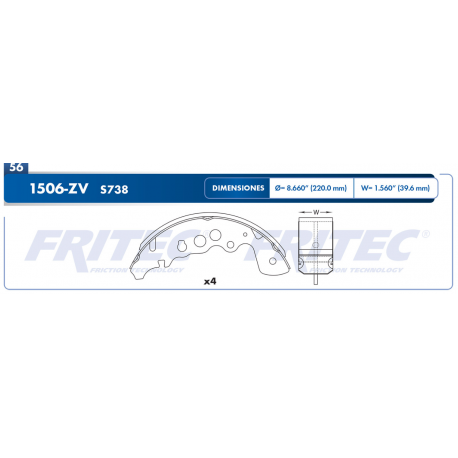 Juego de Balatas de Tambor Trasero Fritec para Tracker, Grand Vitara