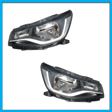 Juego de 2 Faros Principales para Saveiro Robust Auto Magic con Filo Plateado