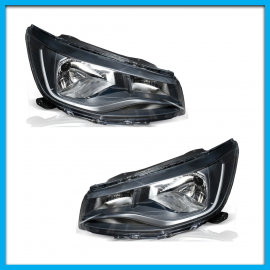 Juego de 2 Faros Principales para Saveiro Robust Auto Magic con Filo Negro