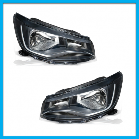 Juego de 2 Faros Principales para Saveiro Robust Auto Magic con Filo Negro