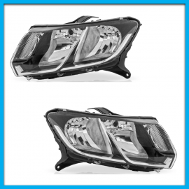 Juego de 2 Faros Principales para Stepway, Logan, Sandero Auto Magic con Filo Cromado