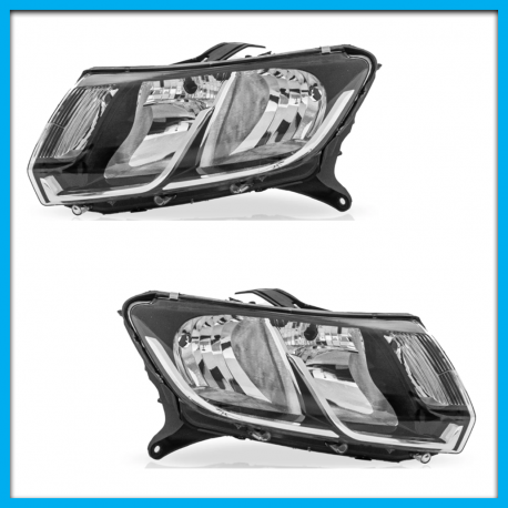 Juego de 2 Faros Principales para Stepway, Logan, Sandero Auto Magic con Filo Cromado