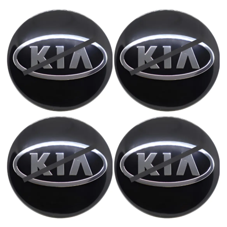 Juego de 4 Tapones Centrales de Rin con Emblema Kia