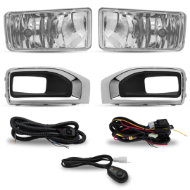Juego de Faros de Niebla con Filo Cromo, Arnés, Switch Universal y Focos Auto Magic para Yukon Denali