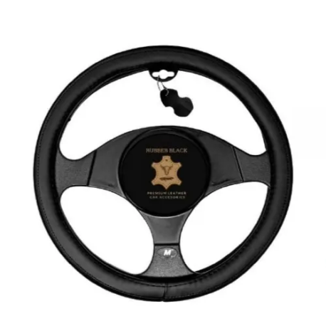 Funda de Volante de Piel Negra Semiperforado