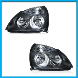 Juego de 2 Faros Principales para Clio Auto Magic con Fondo Negro
