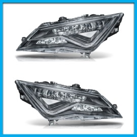 Juego de 2 Faros Principales para Leon MK3 Auto Magic con Luz LED sin Balastra