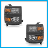 Juego de 2 Faros Principales para Silverado Cheyenne Auto Magic con Bisel Negro