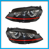 Juego de 2 Faros Principales para Golf A7 Auto Magic con Lupa y Luz LED Tipo R-Line
