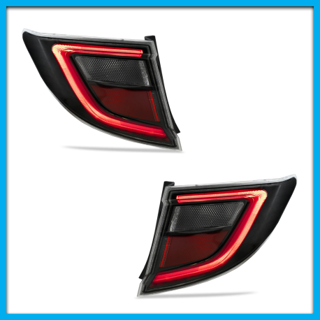 Juego de 2 Calaveras Exteriores para Grand i10 Sedán Auto Magic en Tono Oscuro con Luz LED