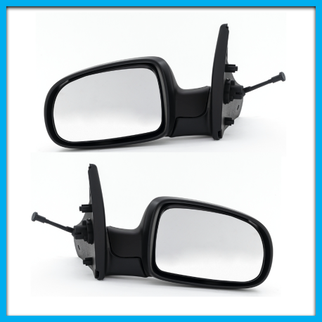 Juego de 2 Espejos Laterales para Chevy C3 Negros con Palanca de Control Manual