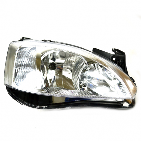 Faro Derecho con Fondo Cromado y Cuarto Rayado Diforza para Corsa, Tornado