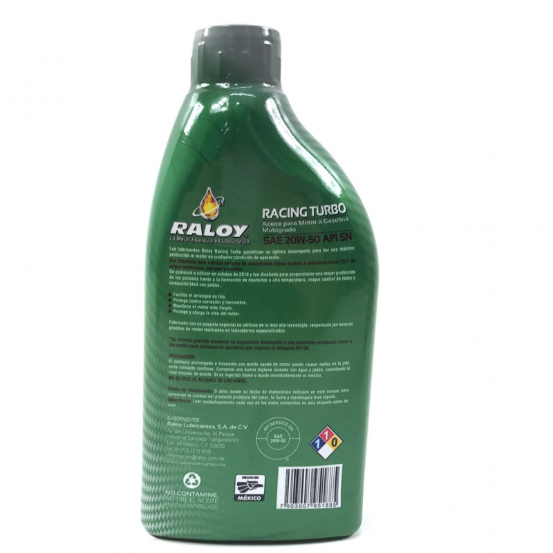 Botella de Aceite Raloy 20W-50 Mineral - Refaccionaria Mario