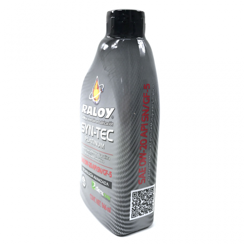 Botella de Aceite RALOY SAE 0W-20 Sintético para Motores a Gasolina y