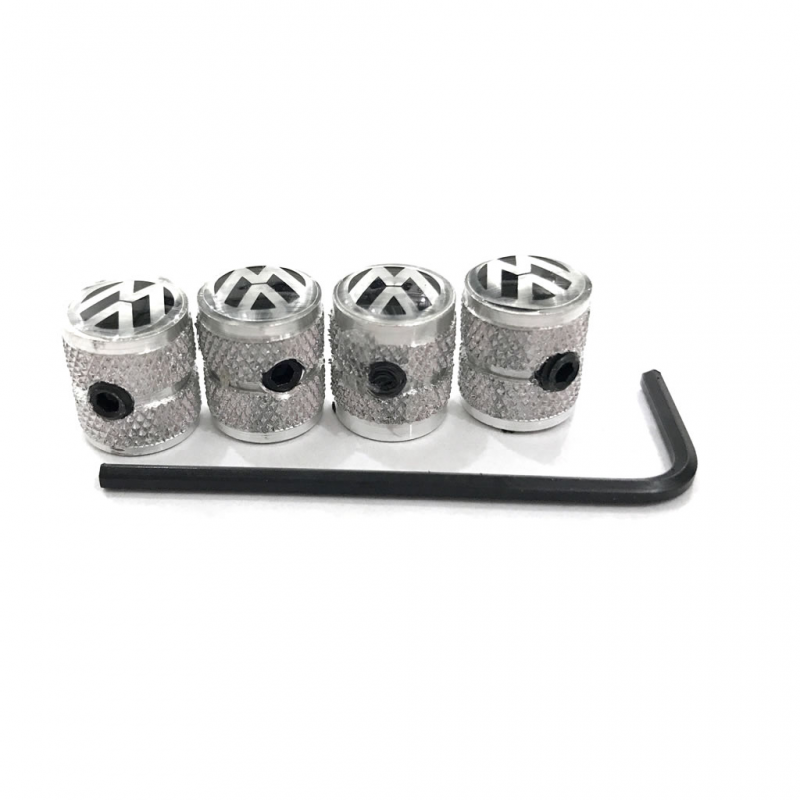 Juego de 4 tapones antirrobo de aluminio para v/álvula de aire de neum/ático de coche