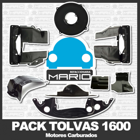 Pack de Tolvas Negras de Motor para Vw Sedan, Brasilia y Safari (Motores 1600 Carburado)