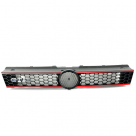 Parrilla Frontal Tipo Panal con Línea Roja y Letras GTI Auto Magic para Vento 
