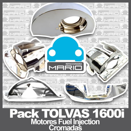 Pack de Tolvas CROMADAS de Motor para Vw Sedan (Motores 1600 Fuel Injection)
