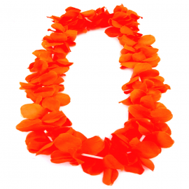 Collar de Flores Color Naranja Estilo Hawái