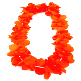 Collar de Flores Color Naranja Estilo Hawaii