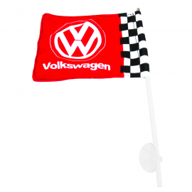 Bandera con soporte de Ventosa Volkswagen color Rojo