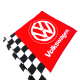 Bandera con Soporte de Ventana Volkswagen color Rojo