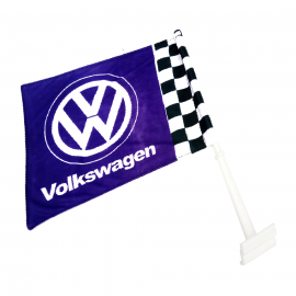 Bandera con Soporte de Ventana Volkswagen color Azul