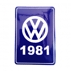 Calcomanía Azul Decorativa VW Generación 1981