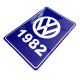 Calcomanía Azul Decorativa VW Generación 1982