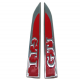 Par de Emblemas GTI Rojo con Cromo Laterales