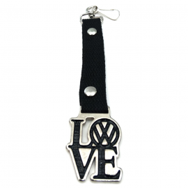 Llavero con Cinta Color Negro y Emblema Volks LOVE