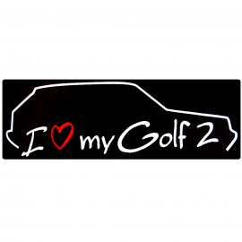 Calcomanía Externa de Vinil con Leyenda I love my Golf A2