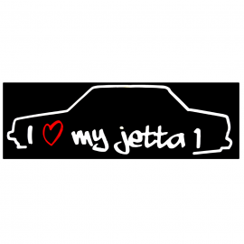 Calcomanía Externa de Vinyl i love my Jetta A1