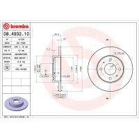 Disco Sólido de Freno Delantero Brembo para Tsuru 2, Tsuru 3, Hikari