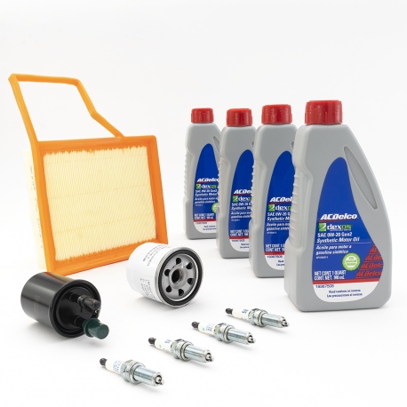 Kit de Afinación de 11 Piezas ACDelco con 4 Litros de Aceite Multigrado Sintético 0W-20 para Aveo 1.5