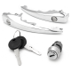 Kit de Manijas de Puertas Cromadas y Switch de Encendido Bruck para VW Sedan, Brasilia