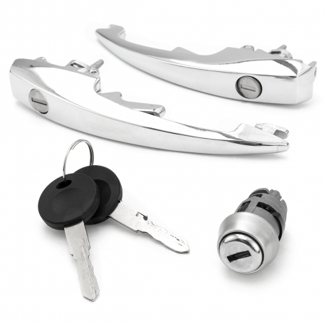 Kit de Manijas de Puertas Cromadas y Switch de Encendido Bruck para VW Sedan, Brasilia