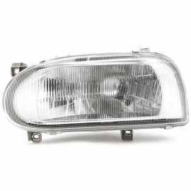 Faro Principal Izquierdo con Mica Rayada y Fondo Cromado Auto Magic para Golf A3