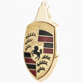 Blasón con Emblema de Porsche Color Oro para VW Sedan