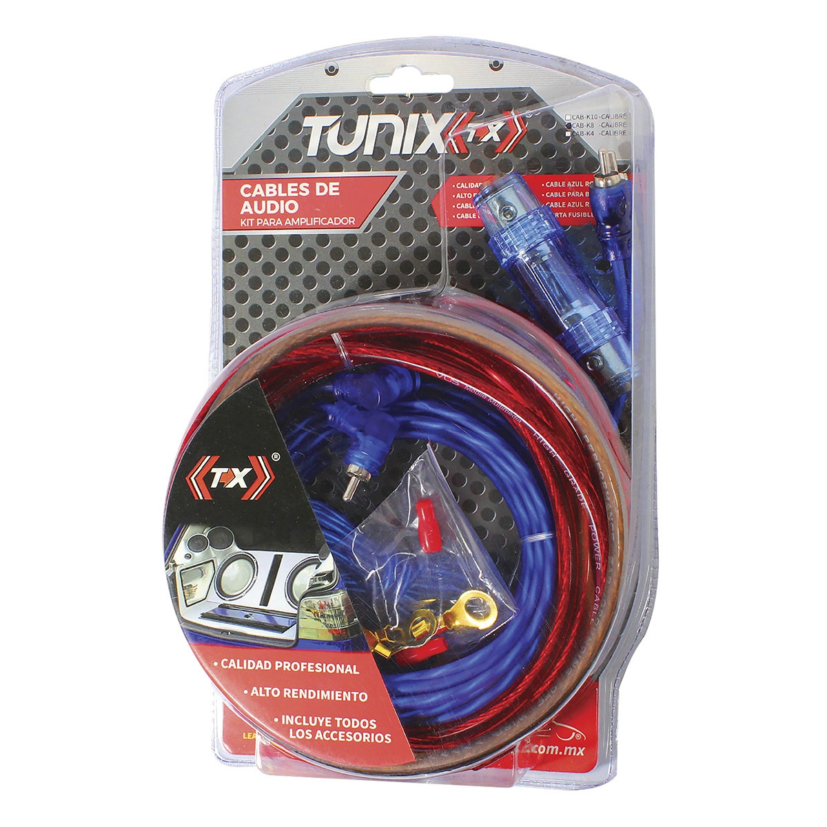 Kit de cables de audio para automóvil, kits de cableado completo estable  para amplificador de automóvil, tubo negro con cable de alimentación, línea