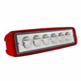 Par de Faros con Carcasa Roja de 6 LEDs Blancos Tunix