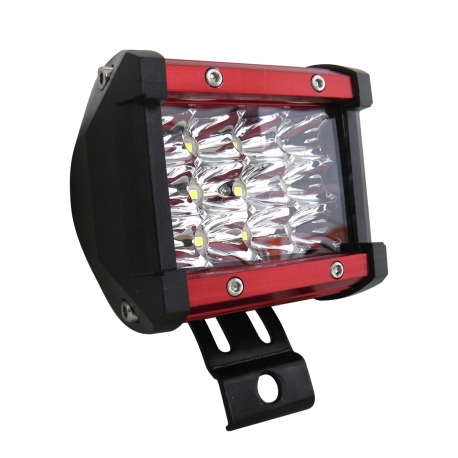 Par de Faros de 12 LEDs Blancos con Función de Estrobo y Carcasa de Color Rojo Tunix