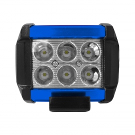 Par de Faros de 6 LEDs Blancos con Carcasa Color Azul Tunix